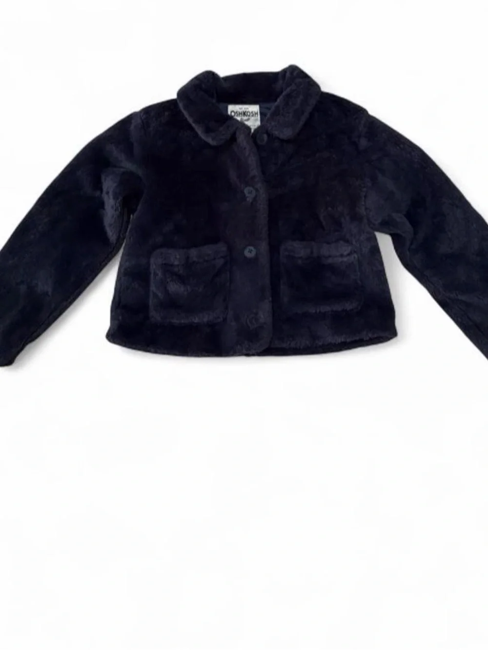 OshKosh B'gosh Plush Navy Blue Faux-Fur Pea Coat